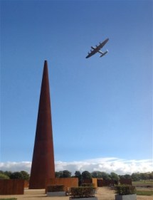 BBMF Lancaster over IBCC Spire - reduced