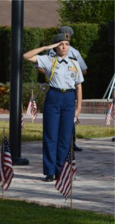 Junior Army ROTC cadets saluting - 11 Nov 2021