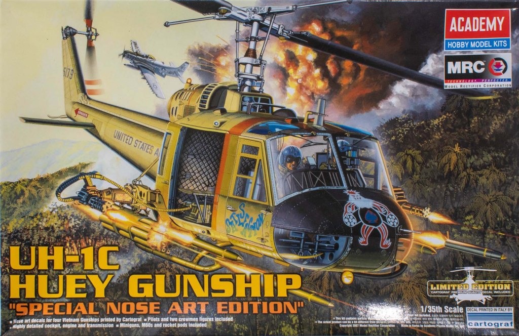 This image has an empty alt attribute; its file name is uh-1c-huey-gunship-satisfactionacademy-model-rectifier-corporation-1-35th-scale-model-acy12701-kit-box-cover-1.jpg