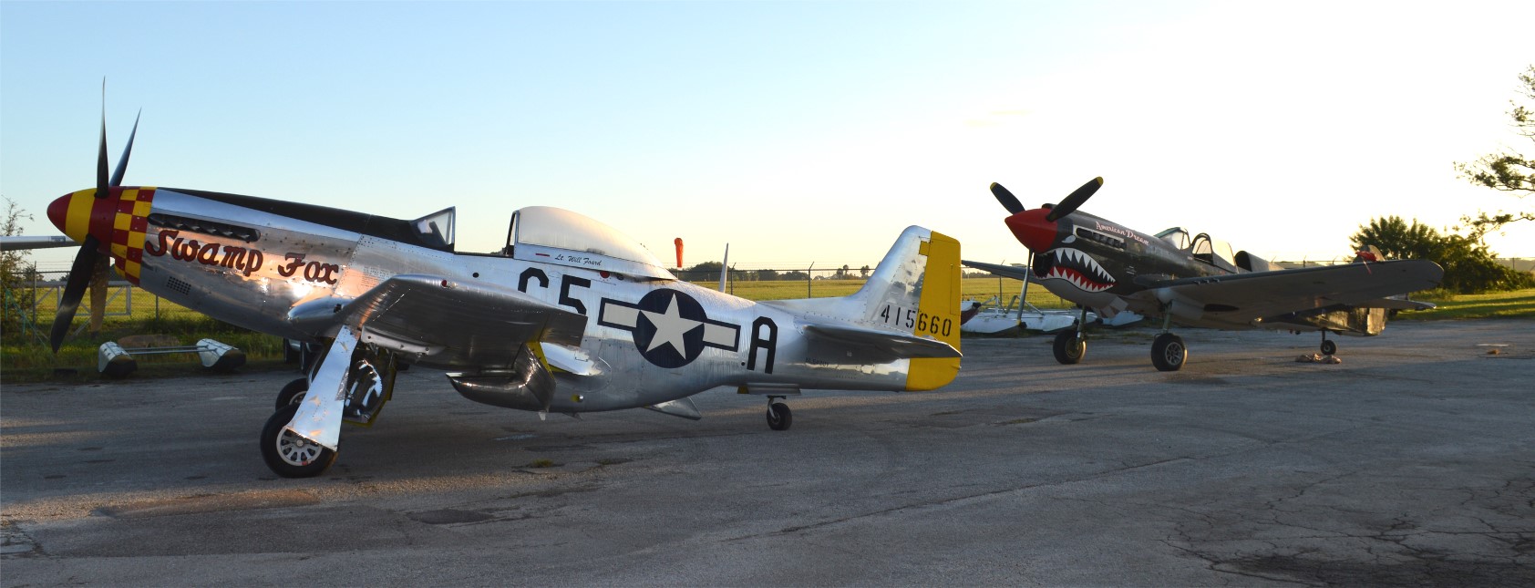 P-51D &amp; TP-40 at JBSB - cropped &amp; Reduced File - Photo by John Stemple